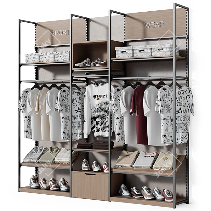 Sportswear Store Display Stand 3D model image 2