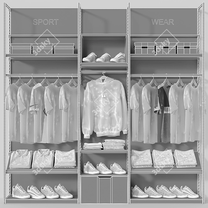 Sportswear Store Display Stand 3D model image 3