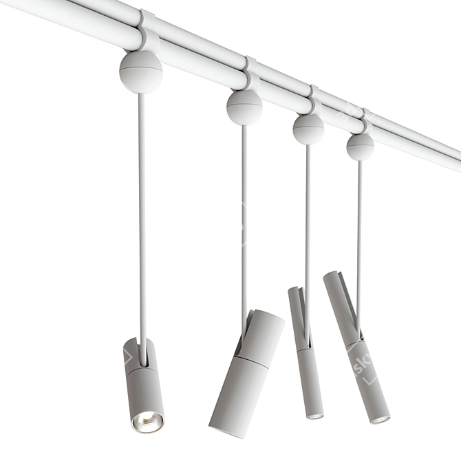 Sleek Circuit Pendant Light 3D model image 1