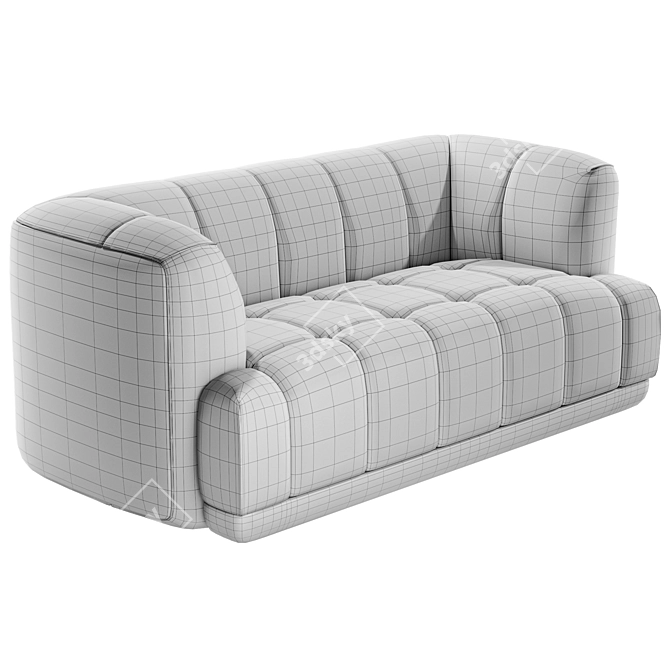 Multi-Texture Modular Quilton Sofa 3D model image 2