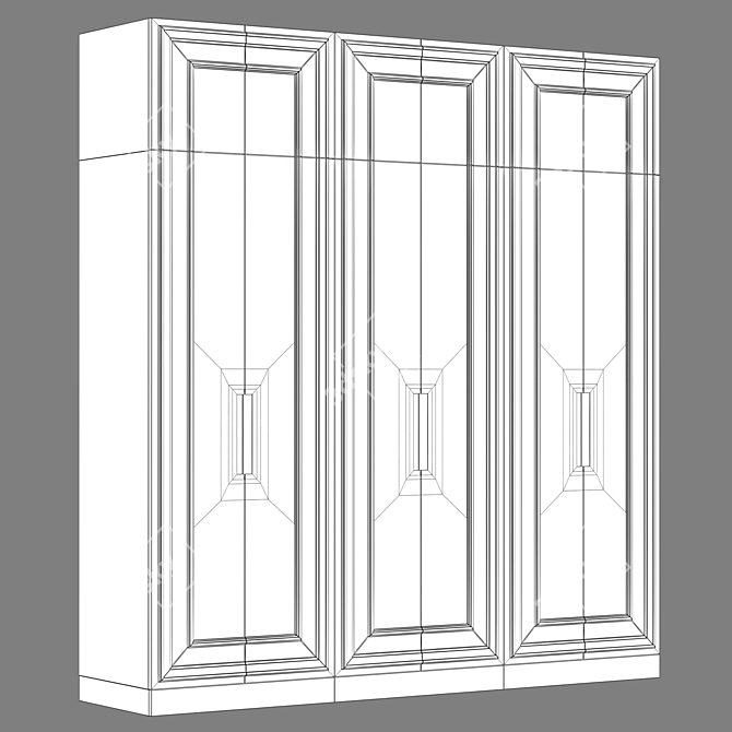 Modular Neoclassical Wardrobe 12 3D model image 5