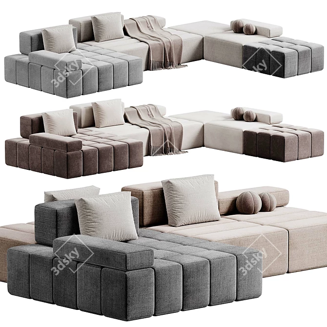 Contemporary Tetris Sofa Design 3D model image 1