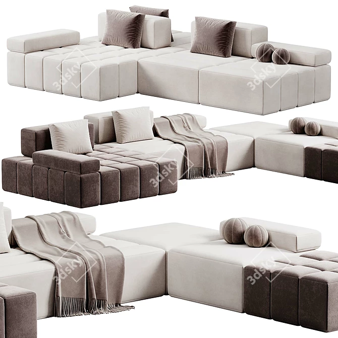 Contemporary Tetris Sofa Design 3D model image 5