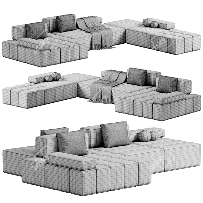 Contemporary Tetris Sofa Design 3D model image 7