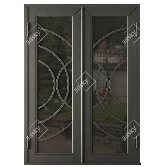 Modern Entrance Door Set 62 3D model image 2