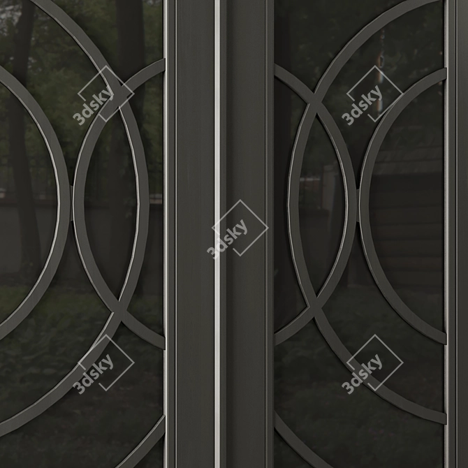 Modern Entrance Door Set 62 3D model image 3