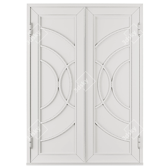 Modern Entrance Door Set 62 3D model image 4