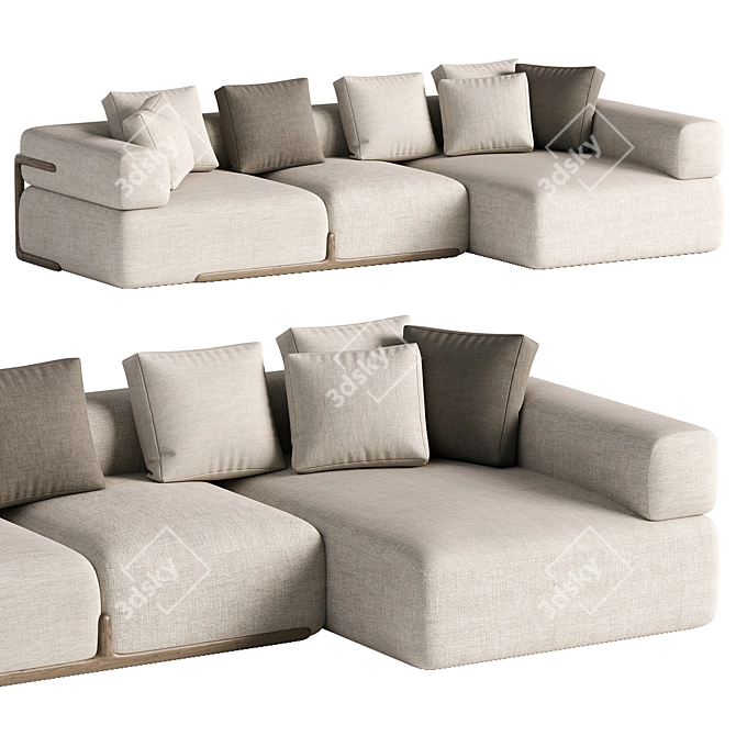 Modern Porada Klem Corner Sofa 3D model image 1