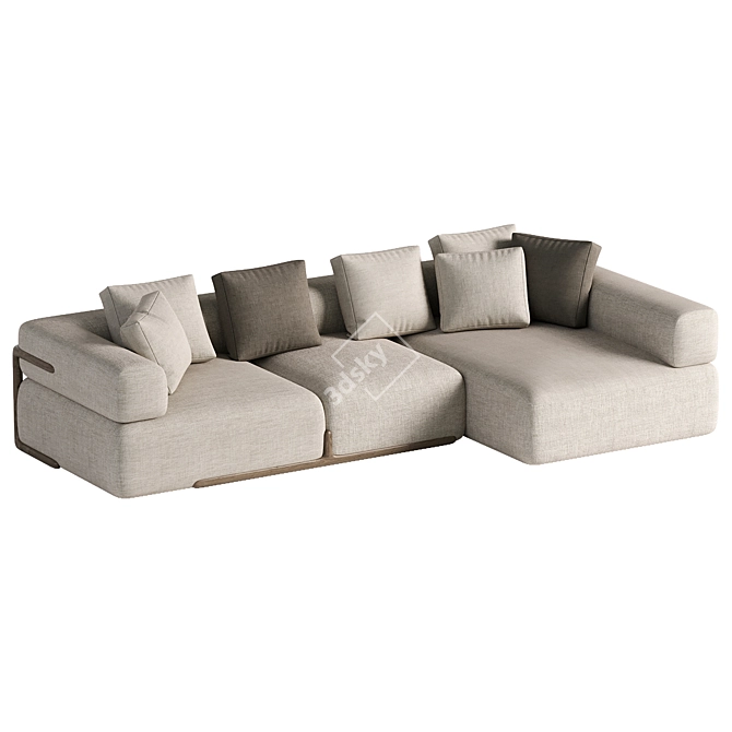 Modern Porada Klem Corner Sofa 3D model image 2