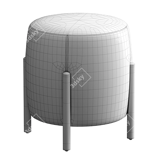 Modern Flag Printed Round Pouf 3D model image 7