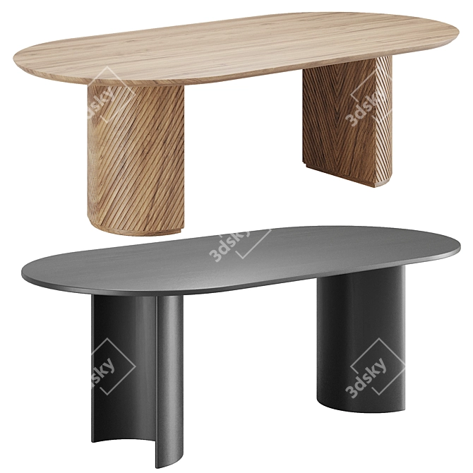 Modern 3-Piece Table Set 3D model image 1