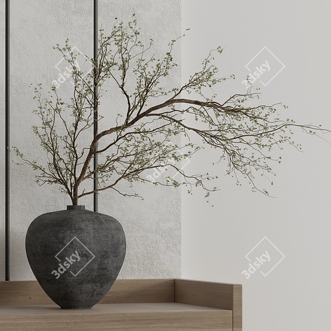 Minimalist 3D TV Wall Decor 3D model image 3