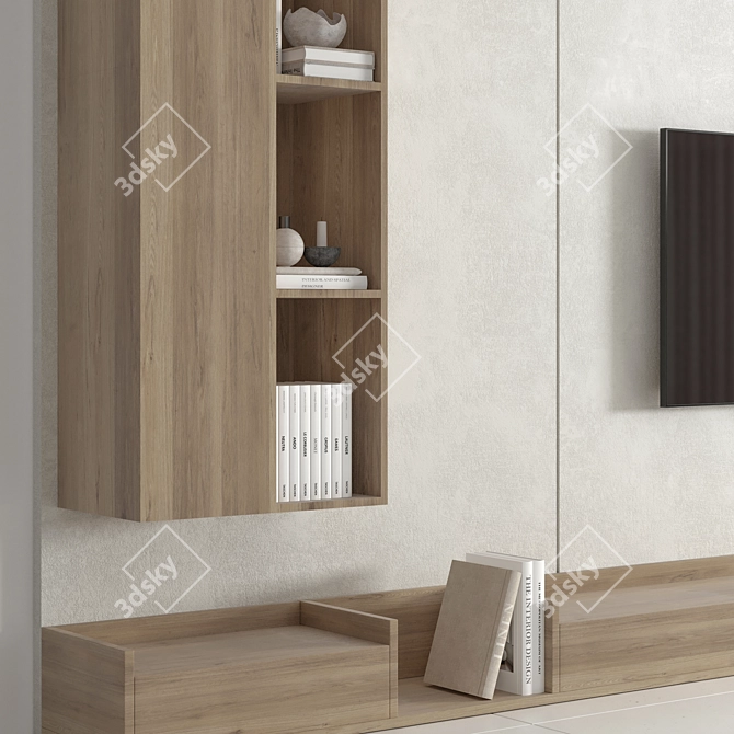 Minimalist 3D TV Wall Decor 3D model image 7