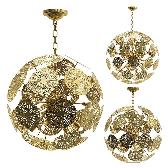 Elegant Inca Ball Pendant Chandelier 3D model image 2