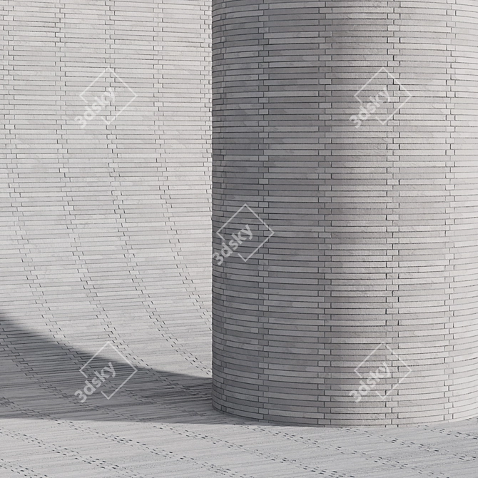 Long Modular Cladding Brick 3D model image 3