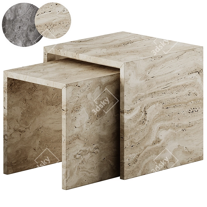 Blomus Varu Marble Side Tables 3D model image 1