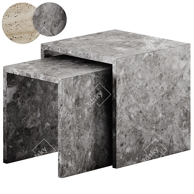 Blomus Varu Marble Side Tables 3D model image 2