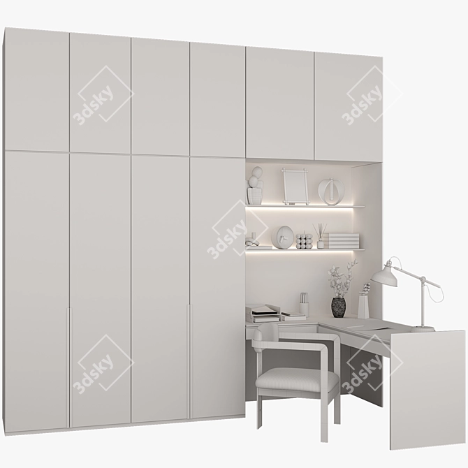 Modern Workspace Set 3D model image 6