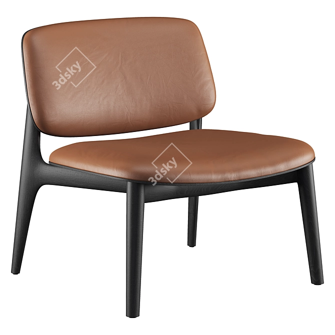 Modern Curve Armchair 3D Model 3D model image 1