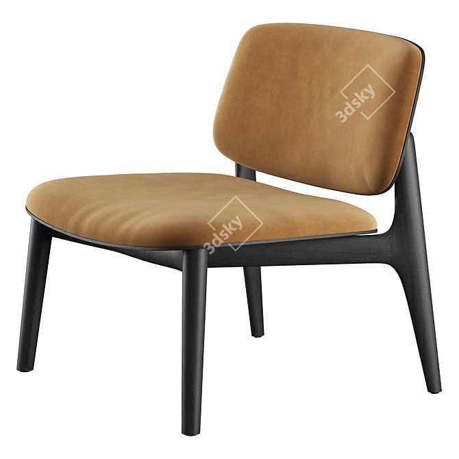 Modern Curve Armchair 3D Model 3D model image 4