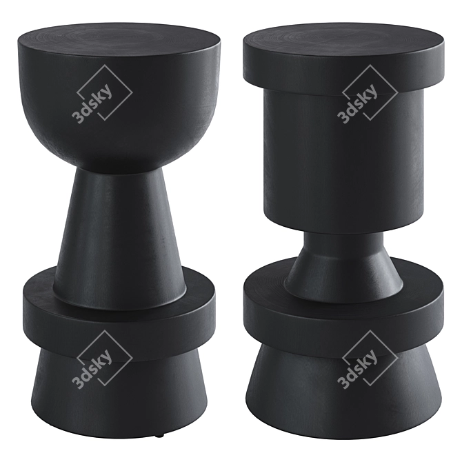 Modern Elegance: Polo & Nori Bar Stools 3D model image 1