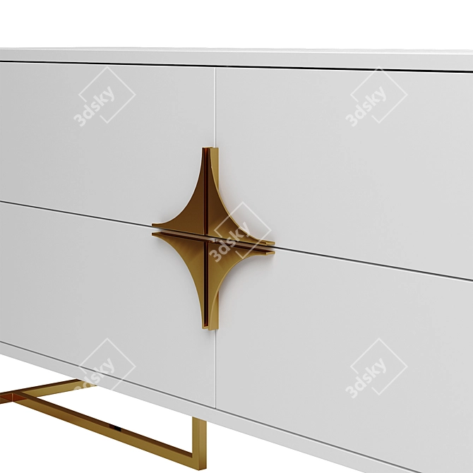 Stella TV Stand with Gold-base 3D model image 2