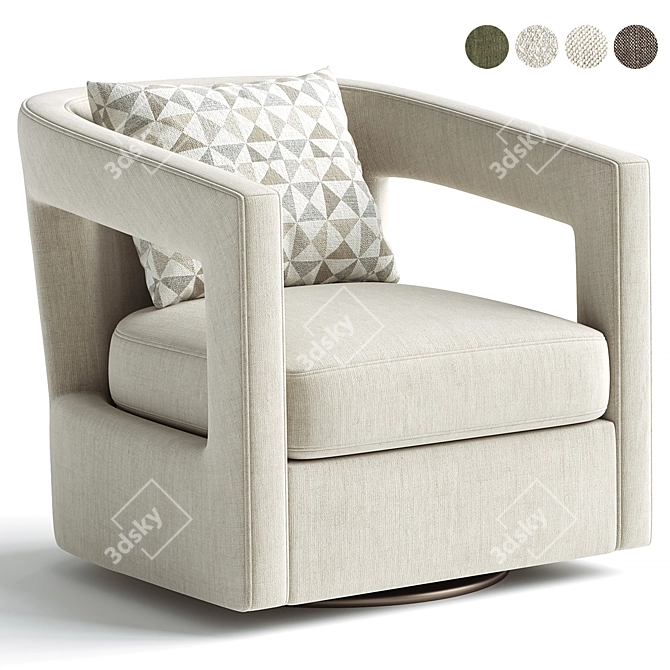 Alana Emerald Swivel Chair - 3D Model 3D model image 1