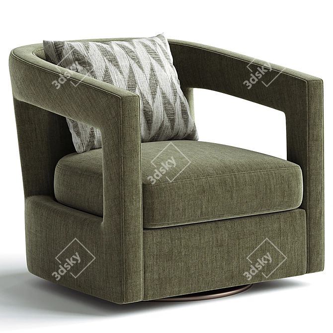 Alana Emerald Swivel Chair - 3D Model 3D model image 2