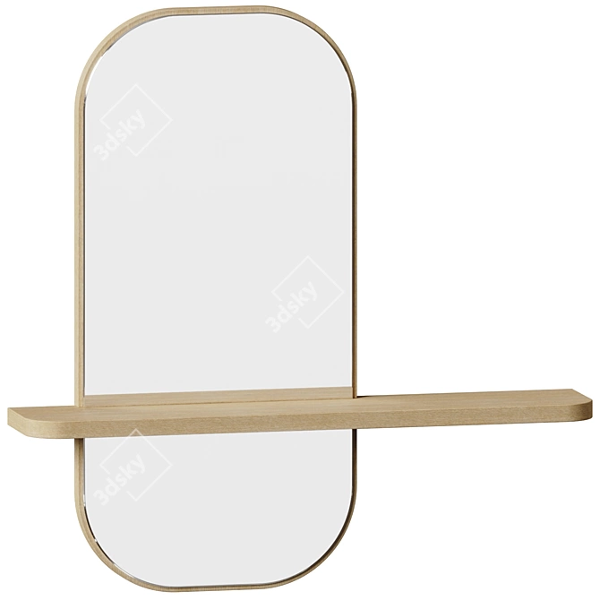 Elegant Rectangular Solstice Mirror 3D model image 1