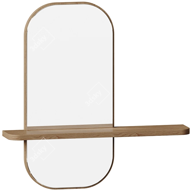 Elegant Rectangular Solstice Mirror 3D model image 2