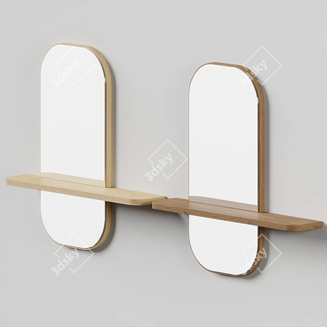 Elegant Rectangular Solstice Mirror 3D model image 6