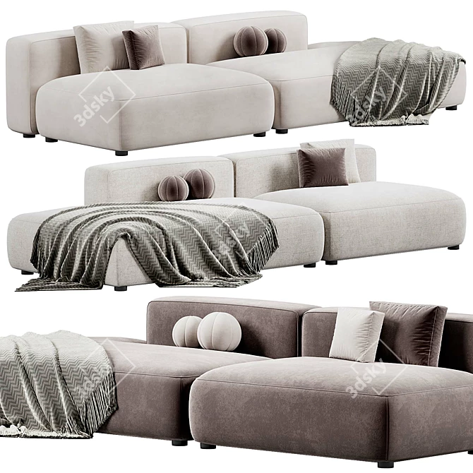 Tamamm Stone Modular Sofa Kit 3D model image 1