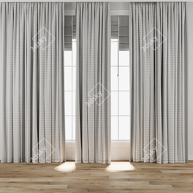 Textured 3D Curtain Model Bundle 3D model image 3