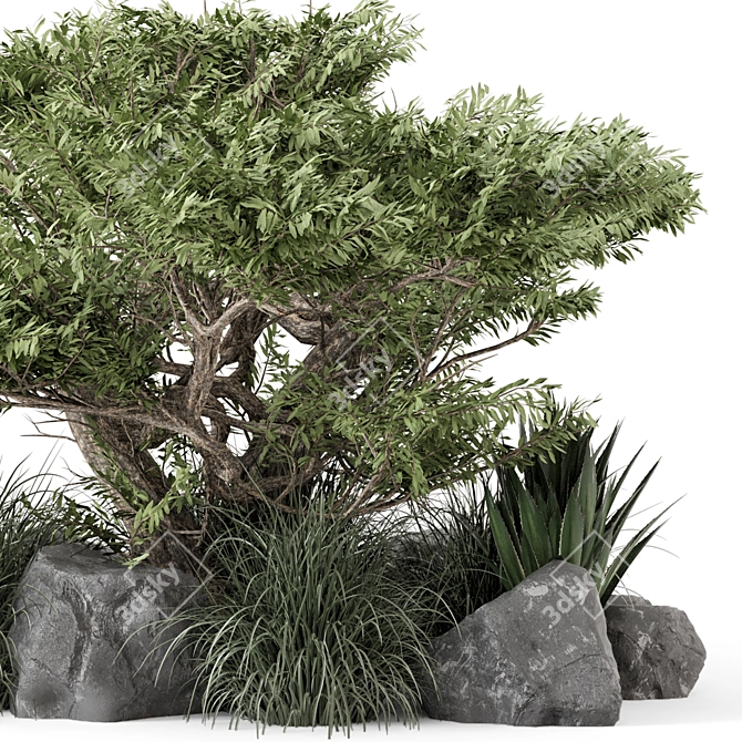 Outdoor Bush & Tree Garden Set 3D model image 3