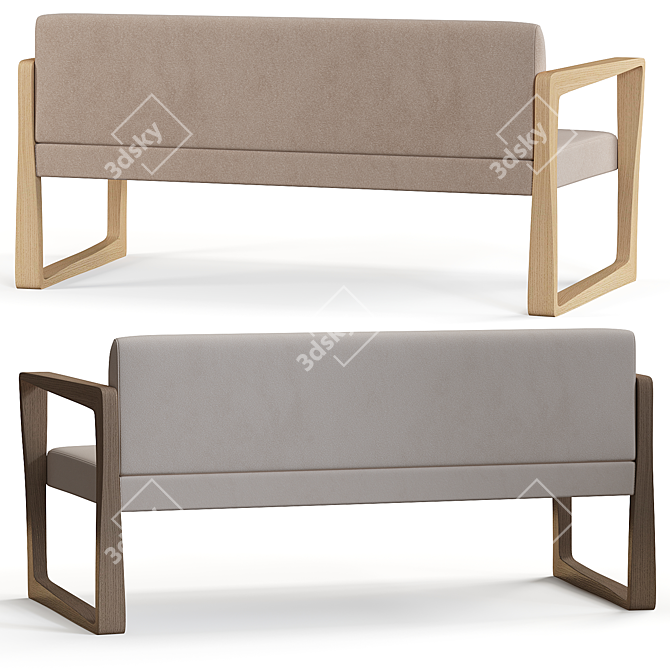 Modern Chic Two-Seat Sofa 3D model image 4