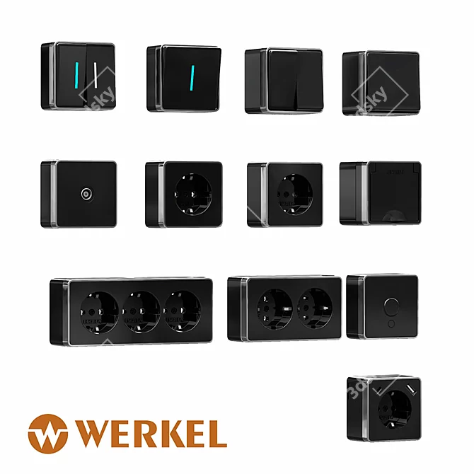 Gallant Werkel Black Chrome Switches 3D model image 1