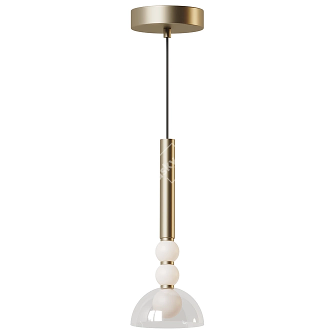 Modern Glass Pendant Light Fixture 3D model image 2