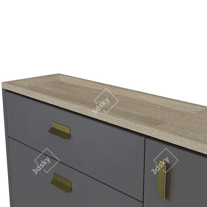 Nord Shoe Cabinet with Wood Legs 3D model image 3