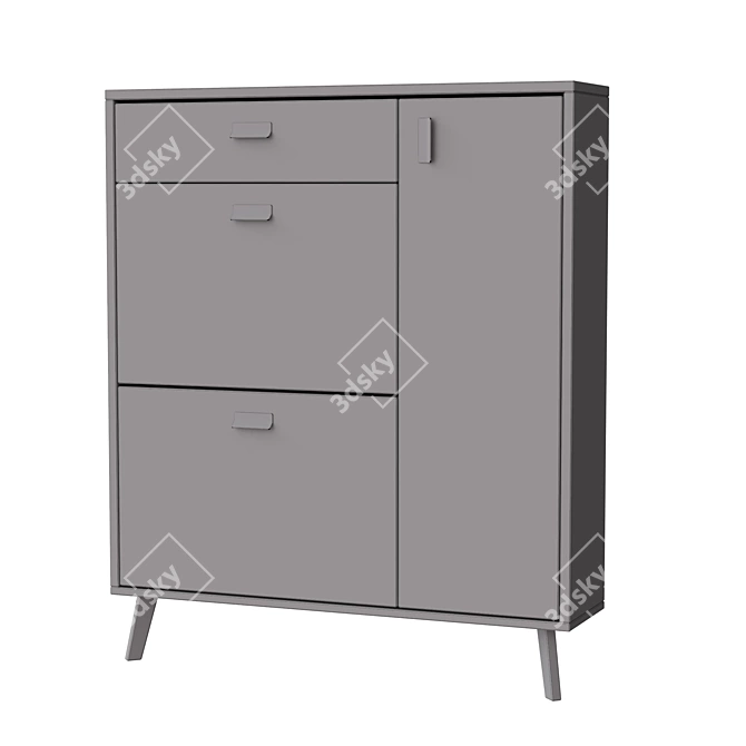 Nord Shoe Cabinet with Wood Legs 3D model image 8