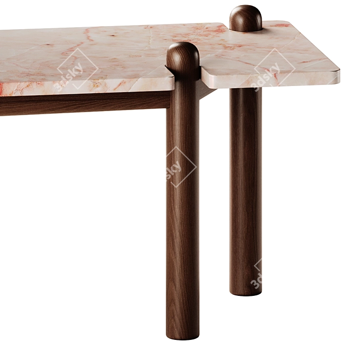 Lux Caprera Marble Garden Table 3D model image 3