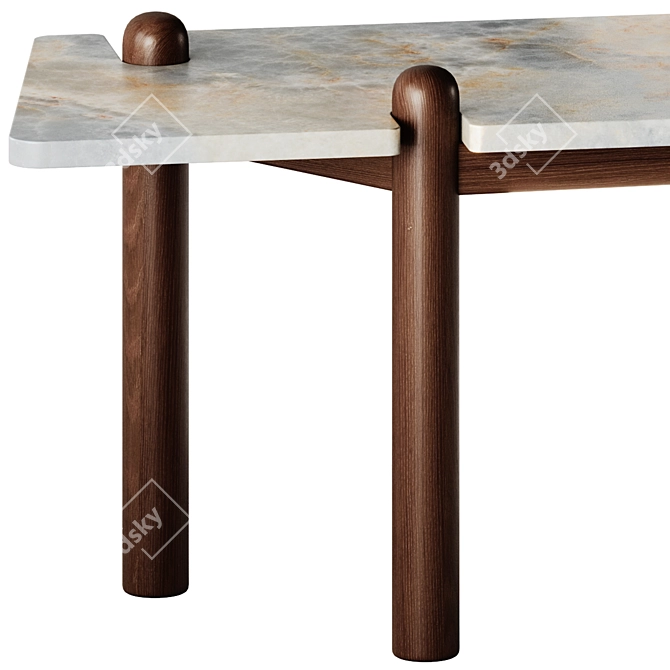 Lux Caprera Marble Garden Table 3D model image 4