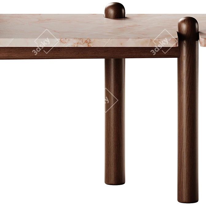 Lux Caprera Marble Garden Table 3D model image 5