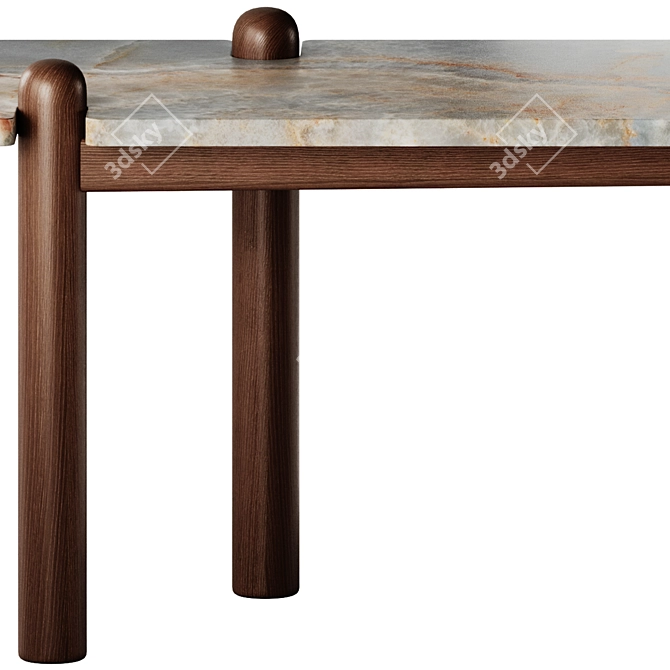 Lux Caprera Marble Garden Table 3D model image 6