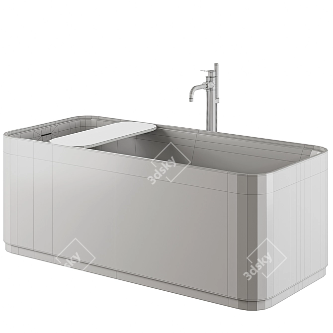 Modern Cross Bathtub Set 3D model image 5