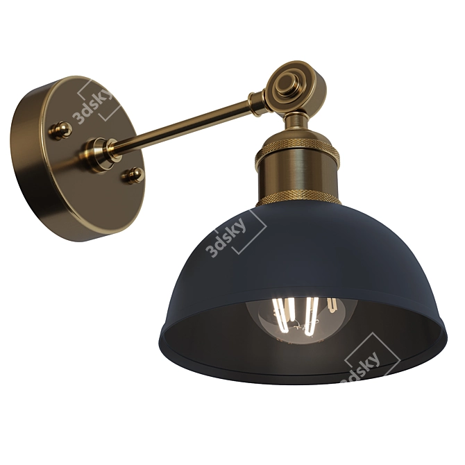 Modern Brass Wall Sconce Light 3D model image 2