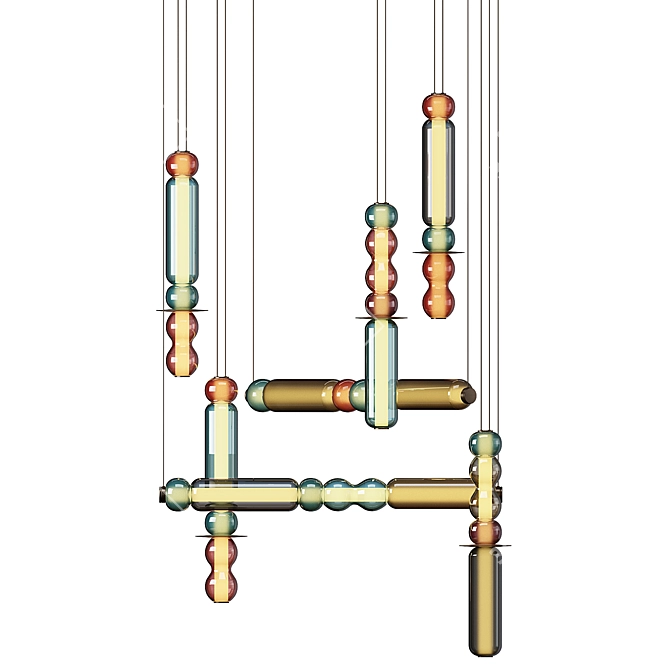 Curiousa Wave Chandelier Collection 3D model image 1