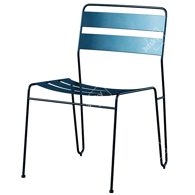  Luther Outdoor Teal Dining Chair 3D model image 2