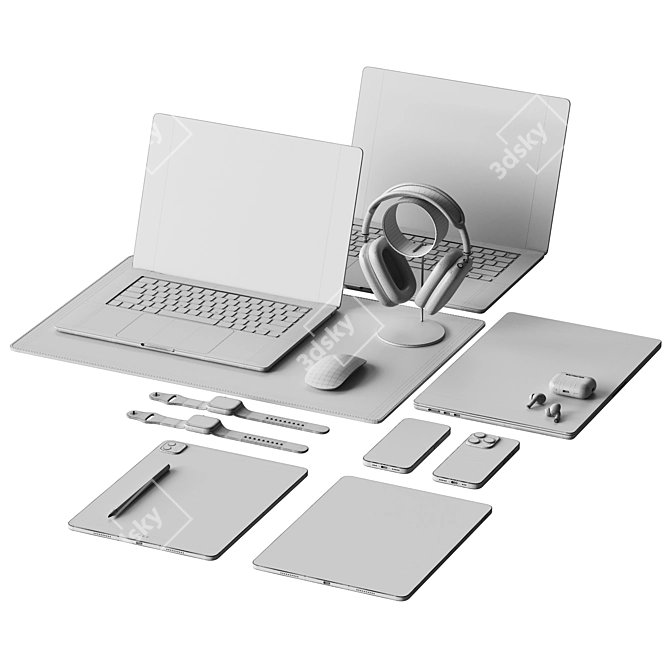 Apple Office Equipment Set 3D model image 5