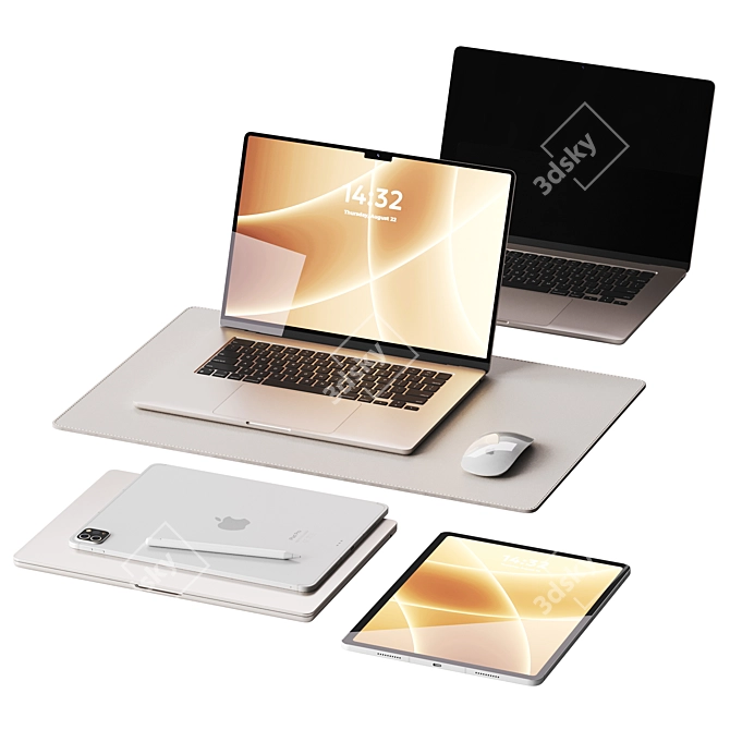 Apple Office Equipment Set 3D model image 6