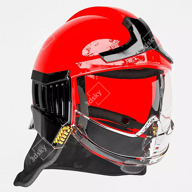 High-Quality 4K Firefighter Helmet 3D model image 1